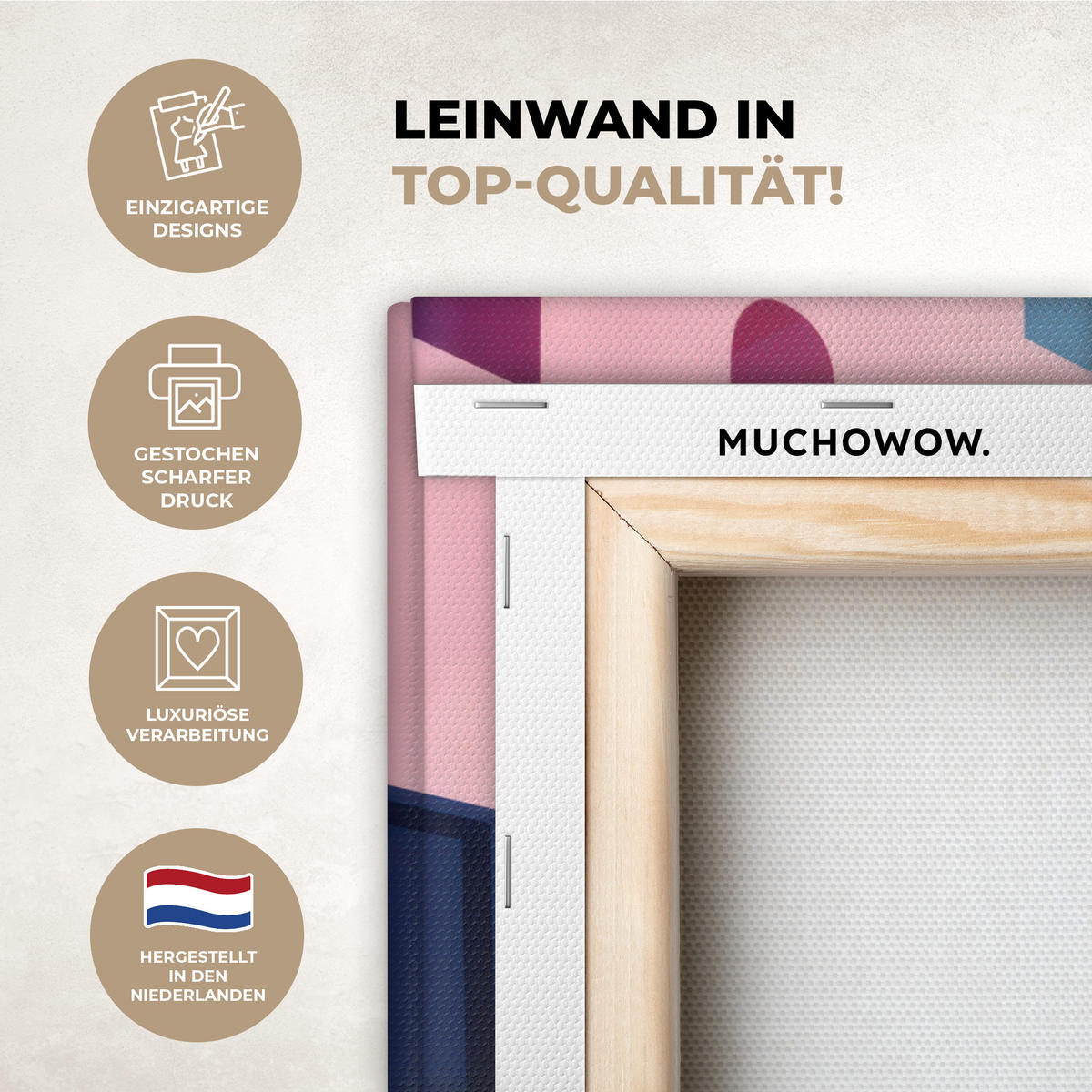 LEINWANDBILD Katze - Treppe - Gebäude - Schattenkontraste Wanddeko 90x60 cm - Dunkelblau, Textil (90/60cm) - MuchoWow