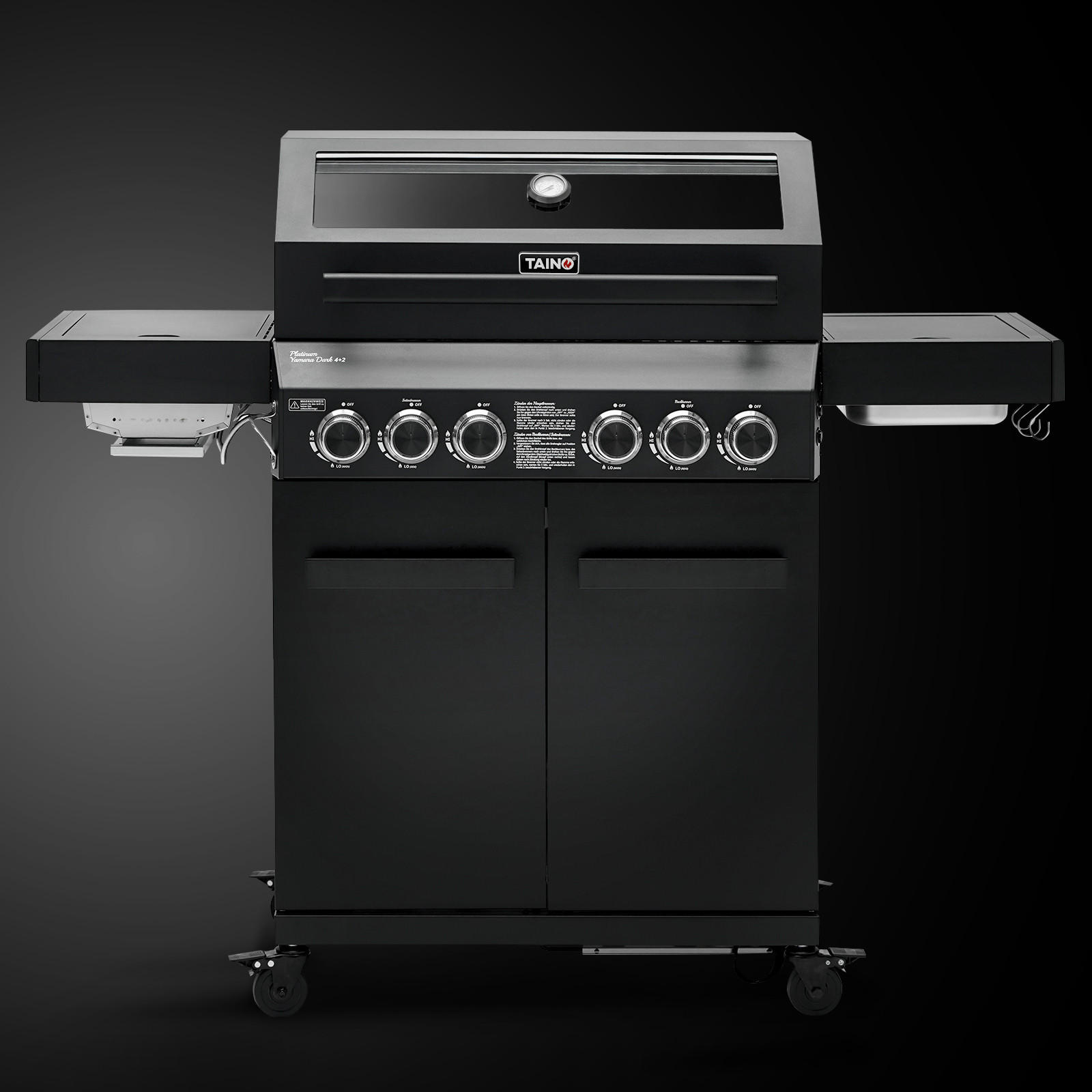 GASGRILL Platinum Yamara Dark 4+2 - Schwarz, Metall (140/117/55cm) - TAINO