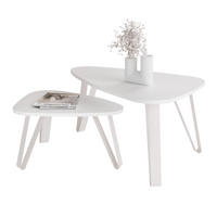 SATZTISCH NOA Stahlgestell, Freiform, Kaschmir / Arktisweiß - Kaschmir/Weiß, Holzwerkstoff (94/60/42cm) - Idohome