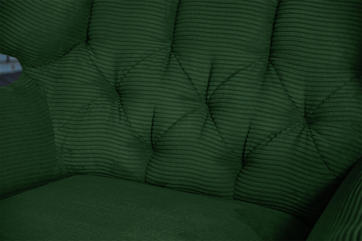 LONGSEAT CHAMRE Smaragdgrün Cord - Smaragdgrün/Schwarz, Textil/Metall (130/95/160cm) - KAWOLA