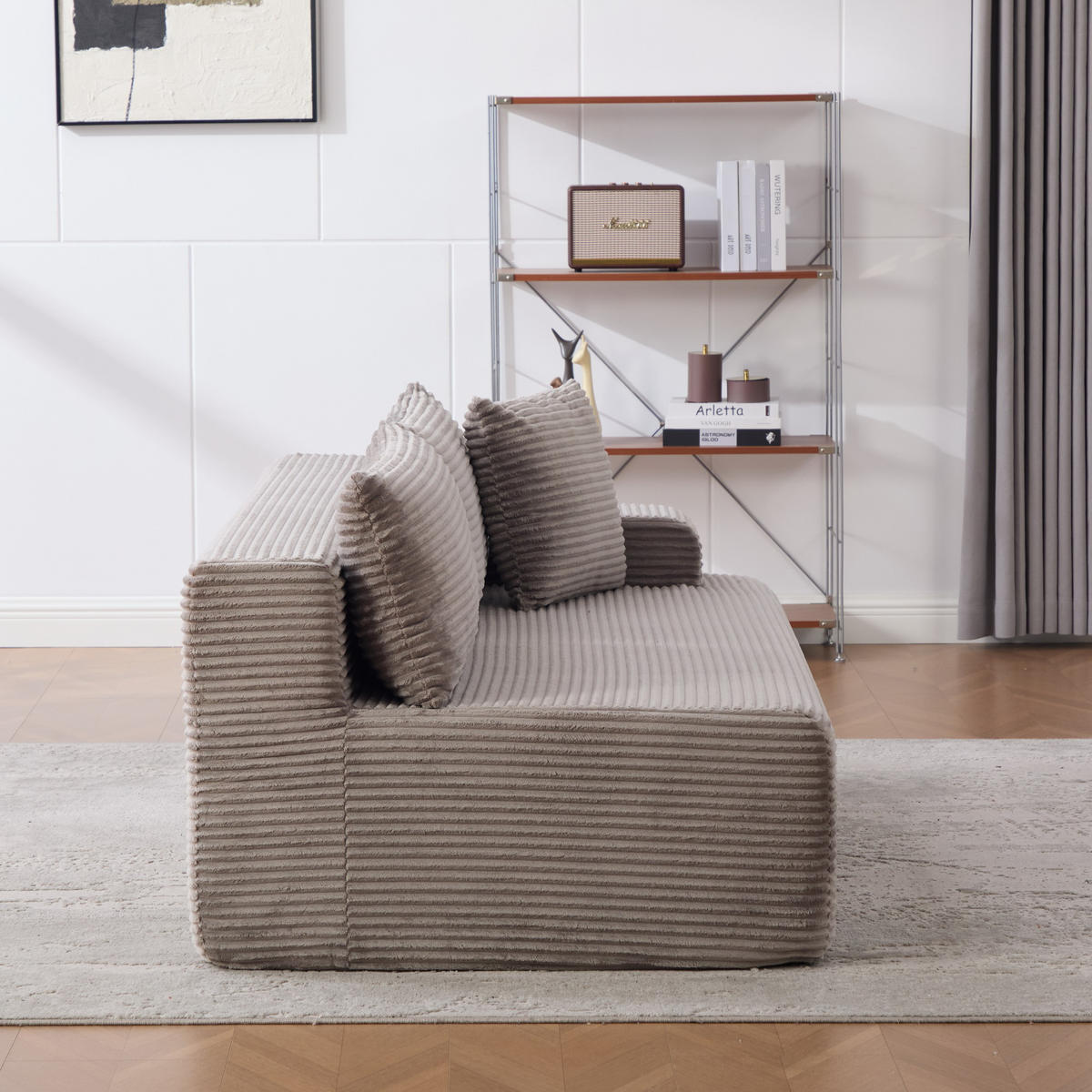 SOFAELEMENT 172/99/74.5 cm Grau mit rutschfestem Boden - Grau, Textil (99/74.5/172cm) - Oxeza