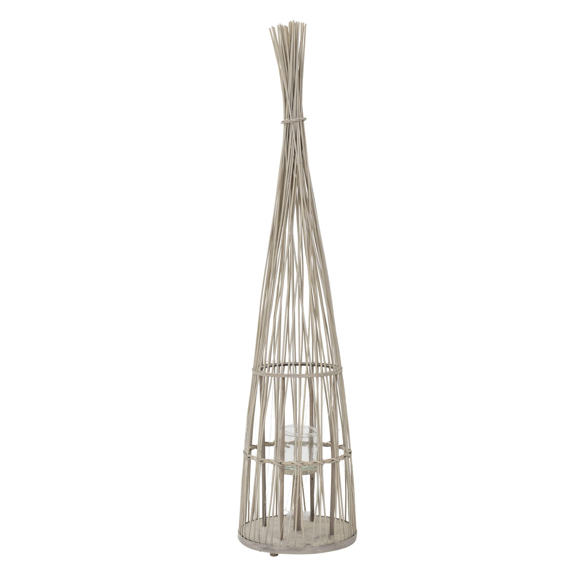 BAMBUSOVÁ LAMPION V: 150 cm, dřevěná barva, styl boho - přírodní, dřevo (35.5/150/35.5cm) - ECD-Germany