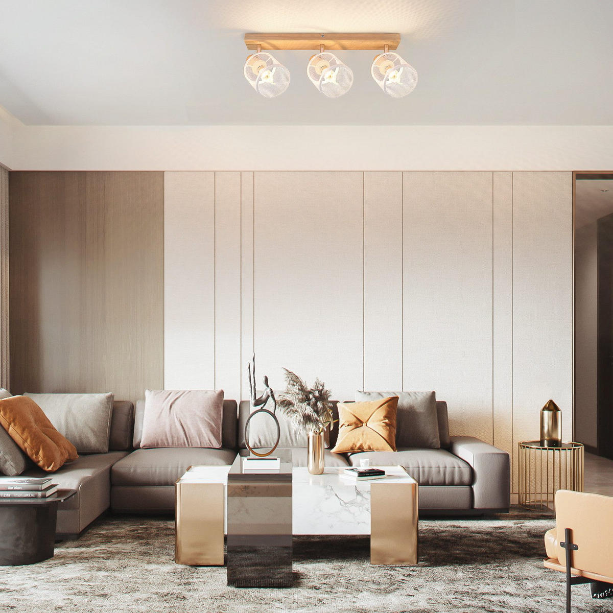 STRAHLER Gisela 3-flammig 42/10/14 cm - Weiß, Metall (42/10/14cm) - Nettlife