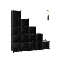 STECKREGALSYSTEM - Schwarz, Kunststoff (31/125/125cm) - Hansiro