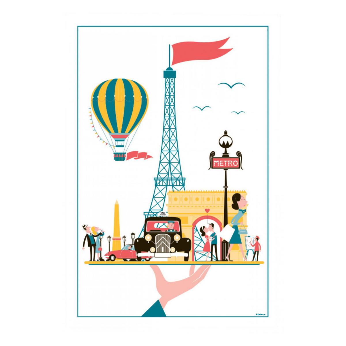 GESCHIRRTUCH Paris Plateau weiß 48 x 72 cm - Weiß, Textil (48/72cm) - Winkler