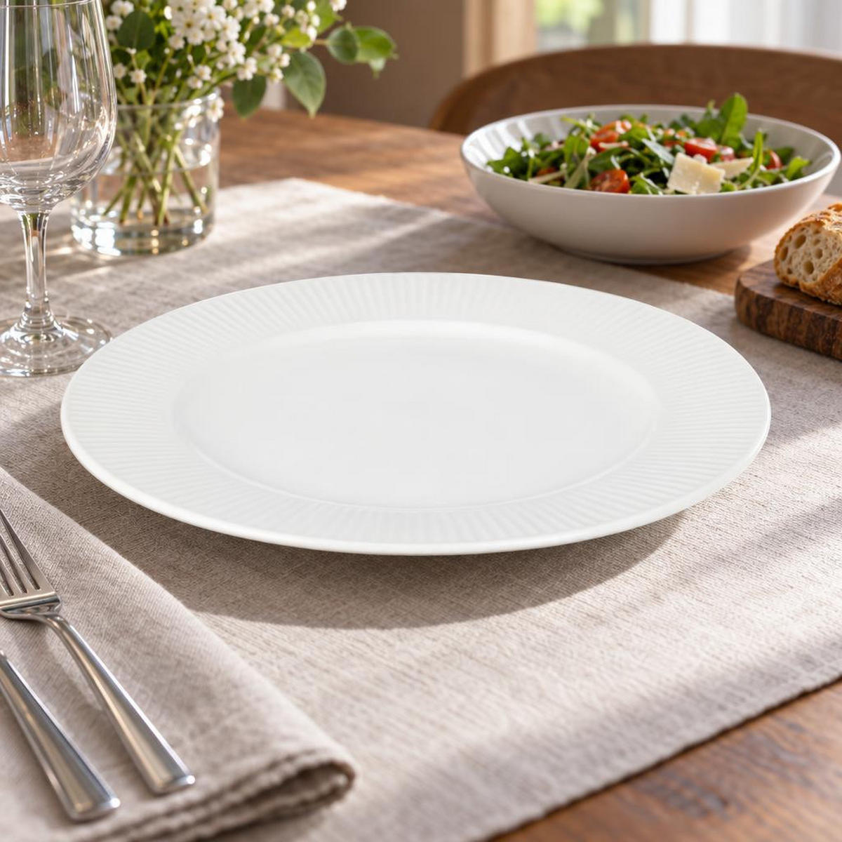 PORZELLANTELLER Weiß 27/27/2,2 cm - Weiß, Keramik (27cm) - Siaki