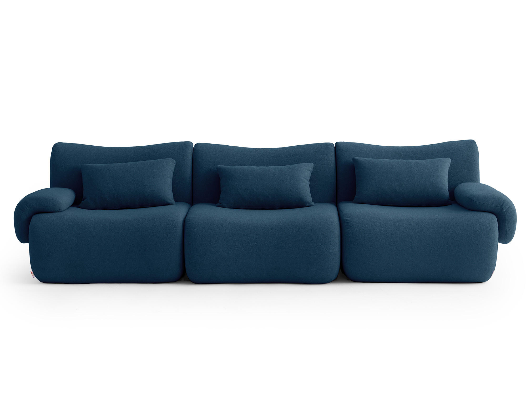 3-SITZER-SOFA Bouclé-Stoff Tiefblau - Blau, Textil (281/73/95cm) - MILYsofa