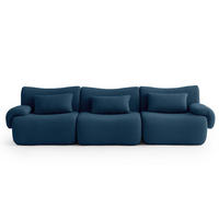 3-SITZER-SOFA Bouclé-Stoff Tiefblau - Blau, Textil (281/73/95cm) - MILYsofa