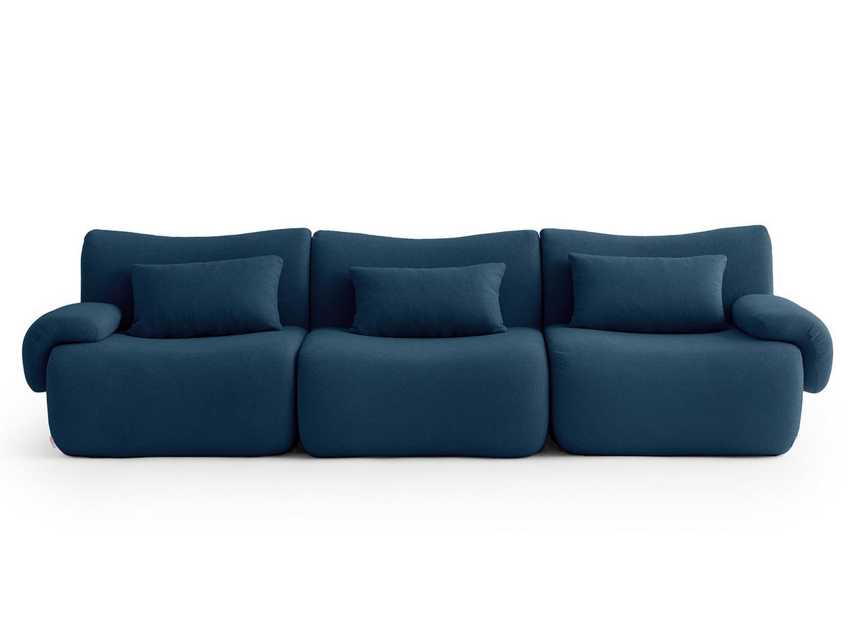 3-SITZER-SOFA Bouclé-Stoff Tiefblau - Blau, Textil (281/73/95cm) - MILYsofa
