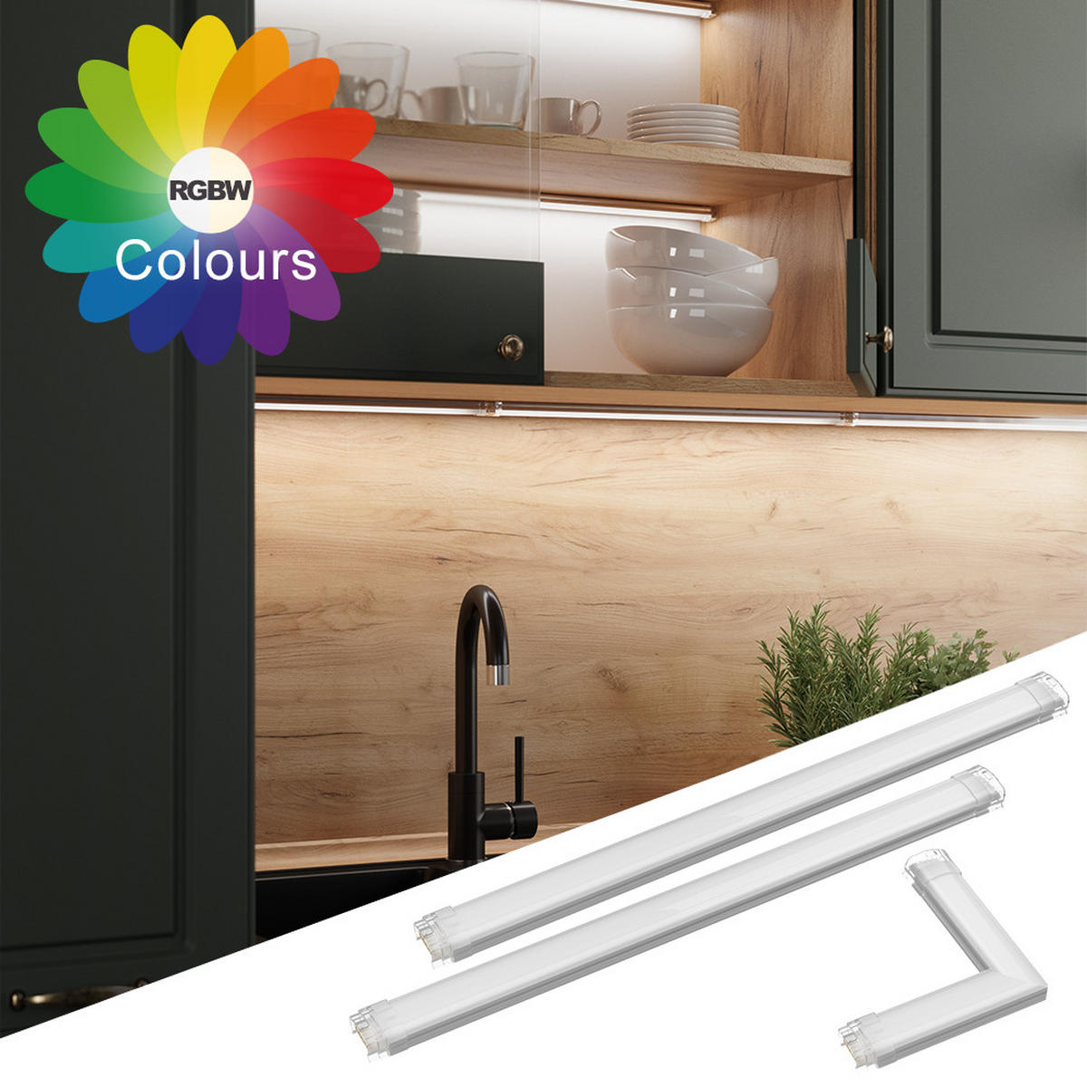 LED-PÁSEK Bílá - bílá, kov (57/55/1.5cm) - Vicco