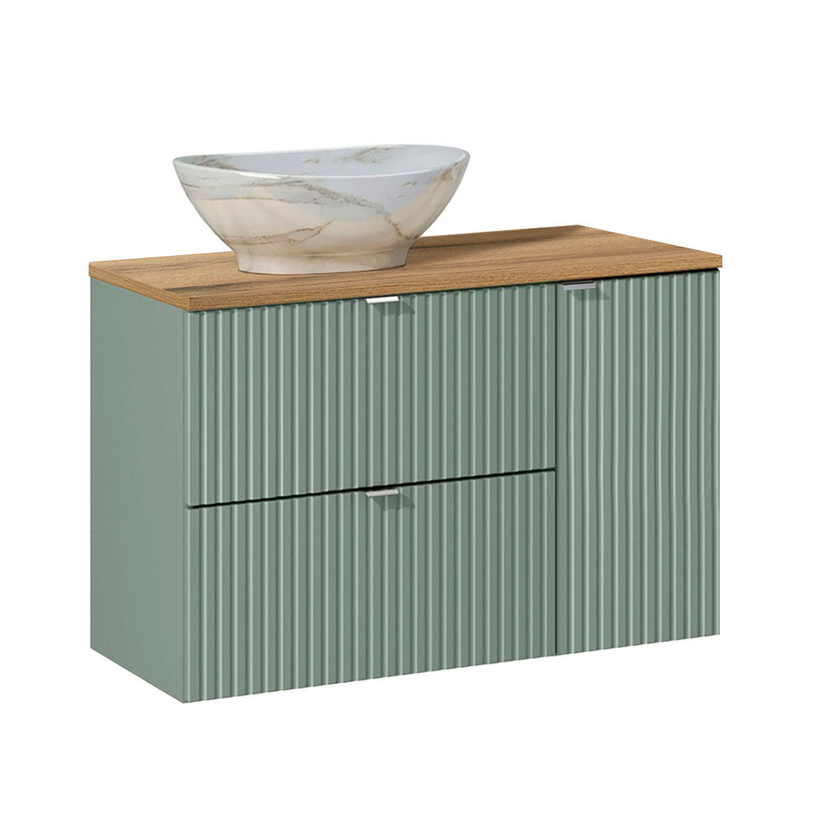 BADMÖBEL 90.4cm Jade 2er-Set Grün - Grün, Holzwerkstoff (90.4/59.5/40cm) - Petits-meubles