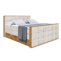 BOXSPRINGBETT mit Matratze H3|H4 und Lattenrost - LOLLI7-Z KING-140x200 - Beige Casablanca - Beige, Holzwerkstoff (140/200cm) - ALTDECOR