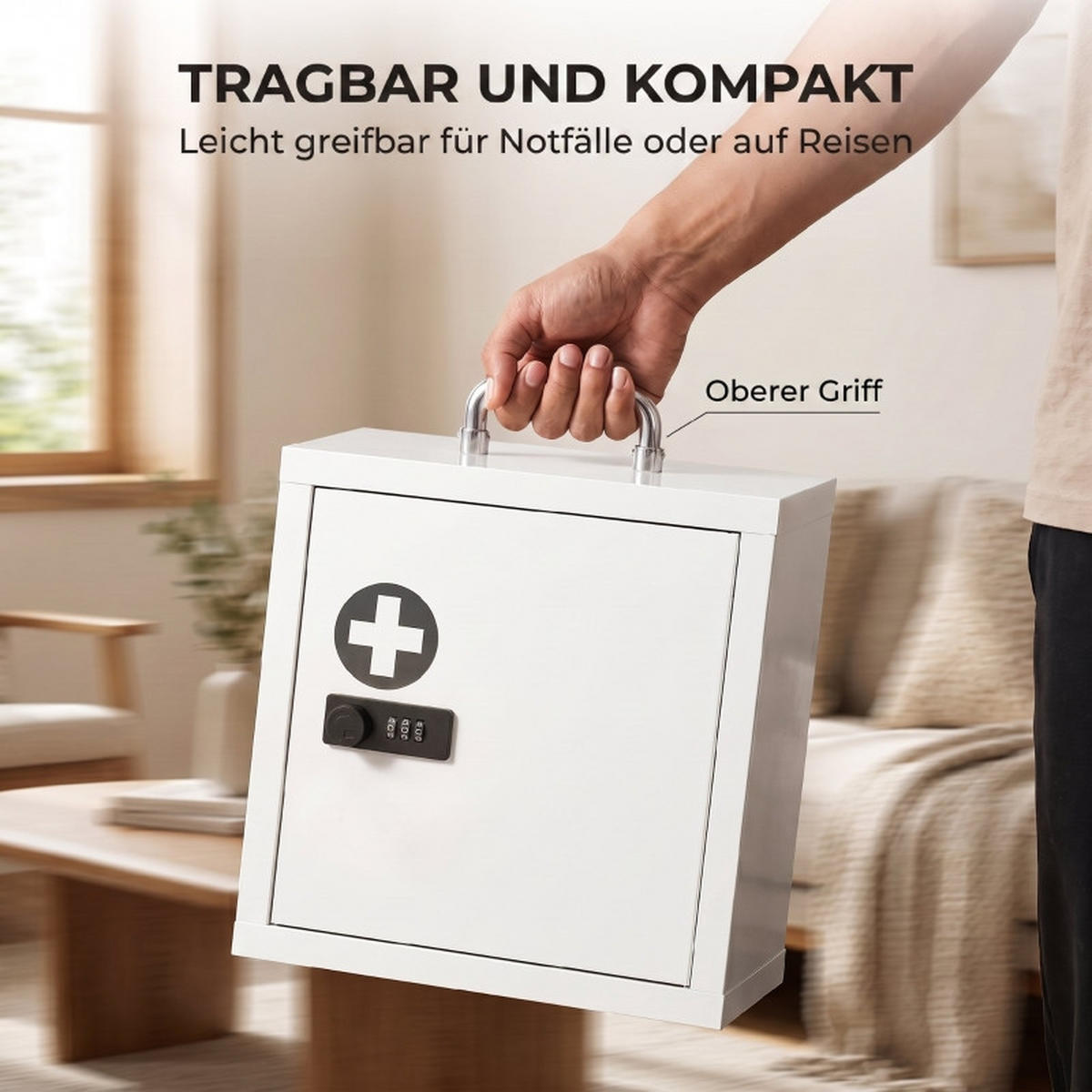 KOMBINATIONSKOFFER – zweilagig, mit Zahlenschloss, weiß - Weiß, Metall (14/30/30cm) - DCA