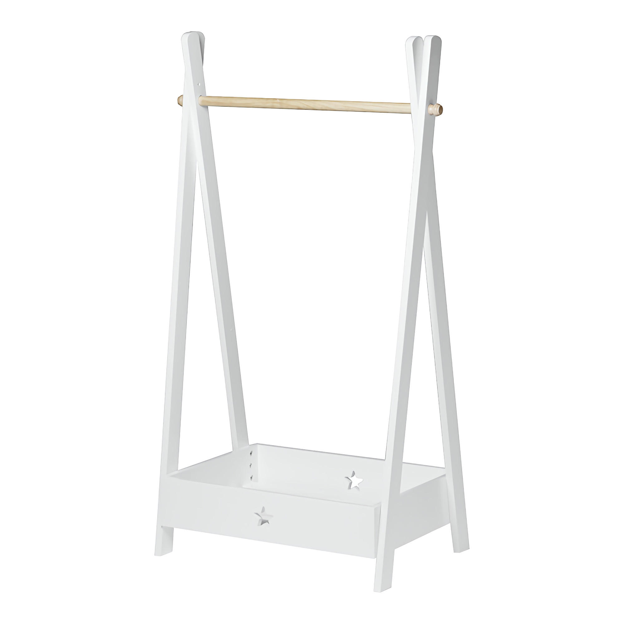 KINDERGARDEROBE Laxe - Weiß, Holzwerkstoff (73/126/43cm) - [en.casa]