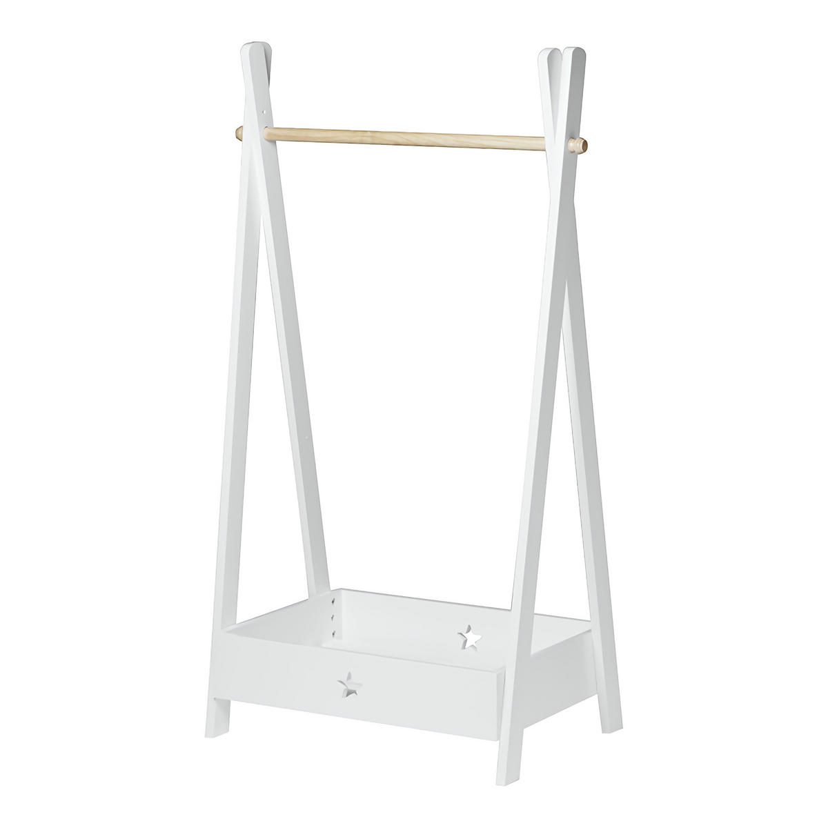 KINDERGARDEROBE Laxe - Weiß, Holzwerkstoff (73/126/43cm) - [en.casa]