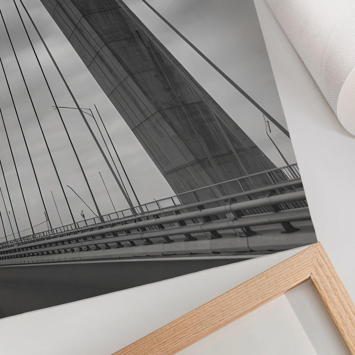 POSTER - 42x59 cm - Sample - Moderne Brücke - Grau, Textil (42/59/0.1cm) - TULUP
