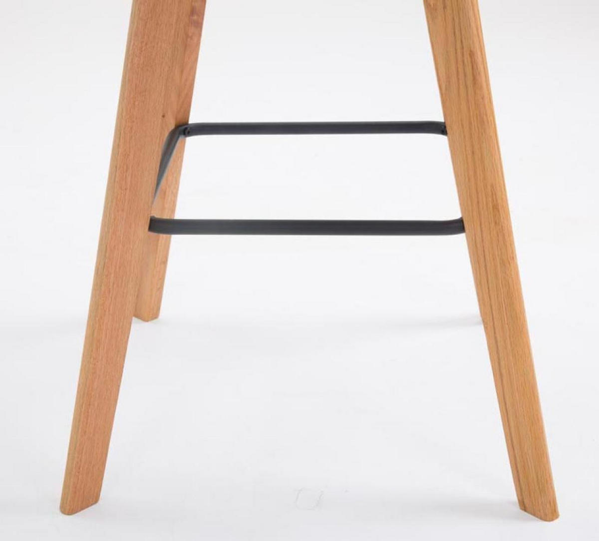 BARHOCKER 2er Set Kunststoff weiß - Eukalyptusholzfarben/Weiß, Holz/Kunststoff (48/112/56cm) - CLP