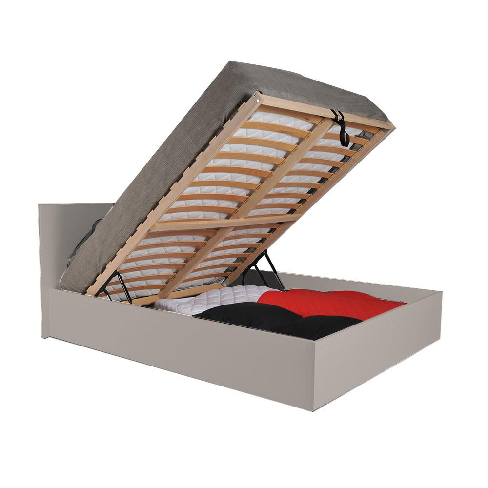 BETTKASTEN MADRID mit Lattenrost/ Bett 160x200 - Grau - Grau, Holzwerkstoff (160/200cm) - Weber Industries