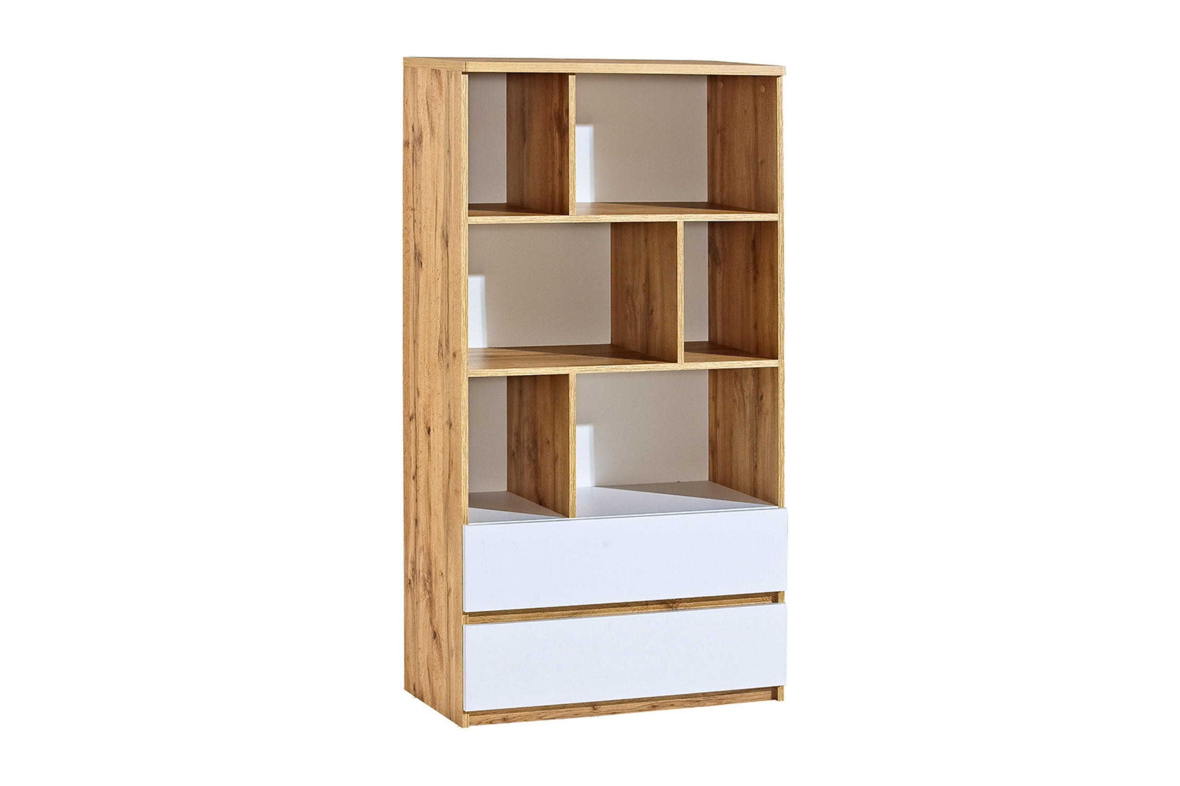 KINDER-HOCHKINDERKOMMODE ARCO 04 80cm in Weiß Arctic Matt / Wotan Eiche - Eiche Wotan/Weiß, Holzwerkstoff (80/150/40cm) - Deine Möbel 24