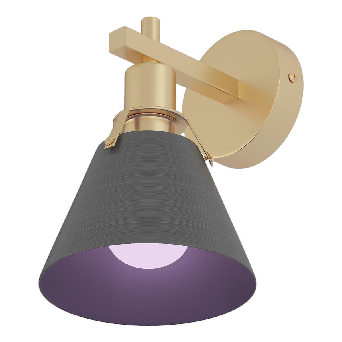 WANDLEUCHTE mit Akku-Leuchtmittel - RGB-Leuchtmittel - inkl. Fernbedienung - Grau, Metall (18/23/18cm) - home24