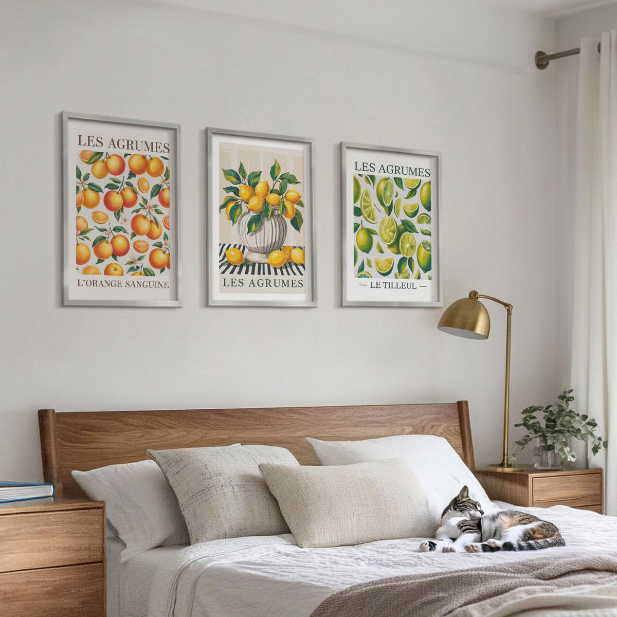 WANDBILDER 3er Set - 40x60 cm Silberner Rahmen - Zitrusfrüchte in farbenfrohen Varianten - Silberfarben, Kunststoff (40/60cm) - ArtPrintCave