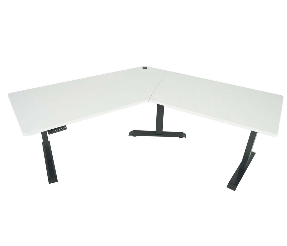 SCHREIBTISCH rechteckig Weiß, Anthrazit - Anthrazit/Weiß, Metall (75/257/121cm) - Jamb
