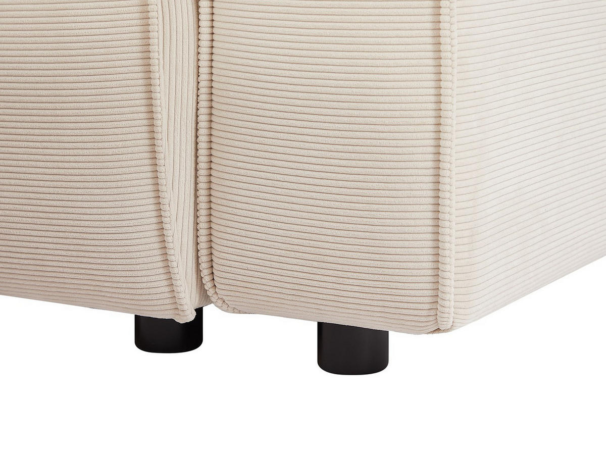 SOFA - 6 Personen - samt - beige Borore - Beige, Holz/Textil (256/75/231cm) - Vente-Unique