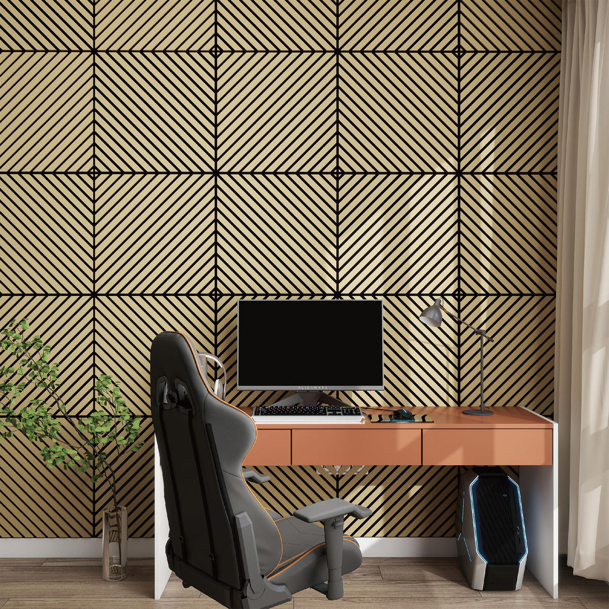 AKUSTICKÝ SET STĚNOVÝCH PANELŮ Vang 12 KS II - barva dubu, kompozitní dřevo/plast (60/60/2.1cm) - NEU.HOLZ