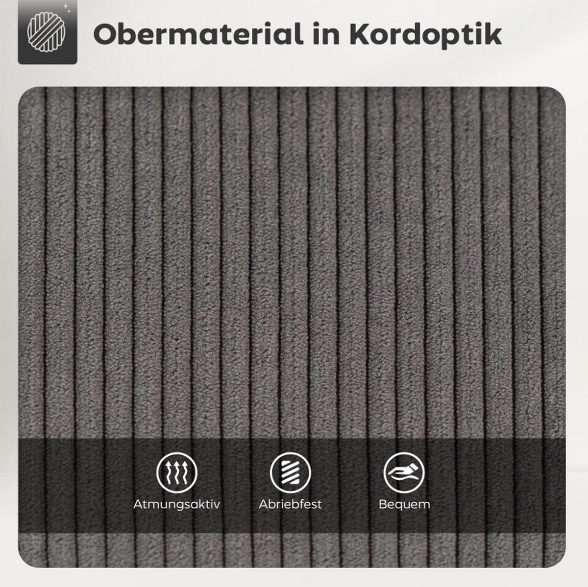 BARHOCKER 2er-Set drehbar 65 cm Polyester Gray - Grau, Metall (49/88/52cm) - Meubliv