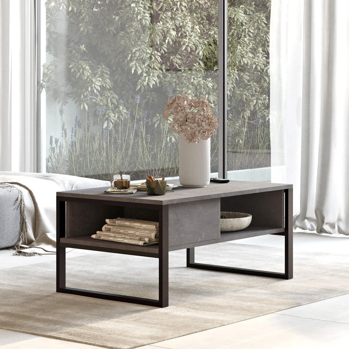 COUCHTISCH ml34 Grau - Grau, Holz (100/59/44cm) - Habitat Garten