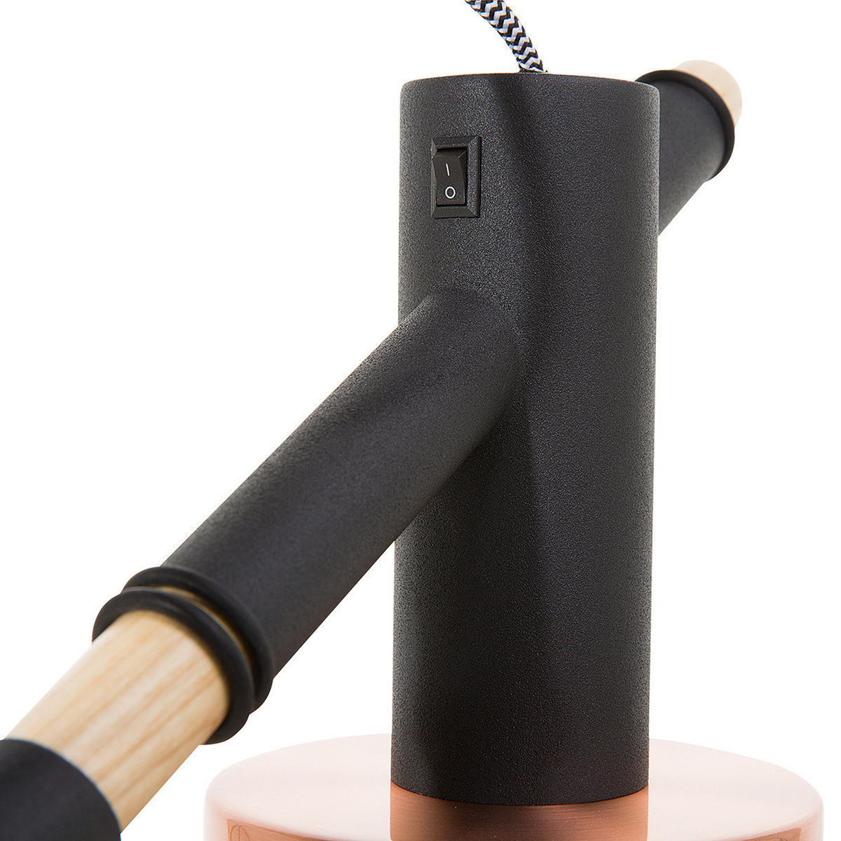 STEHLAMPE Owens 12/12/125 cm - Schwarz, Holz (12/28/125cm) - Beliani