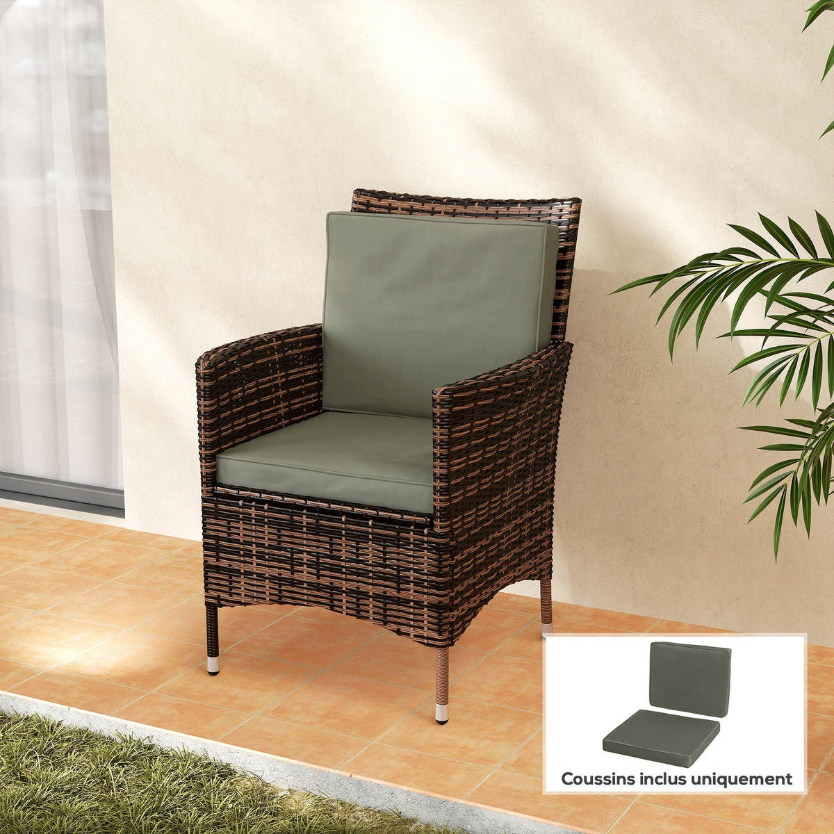 SITZKISSEN DE-17694 Dunkelgrau - Dunkelgrau, Textil (56/52/7cm) - ComfortXL