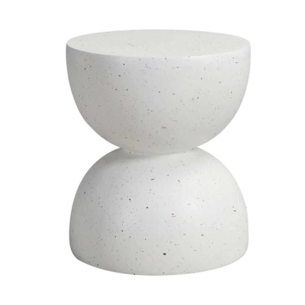 BEISTELLTISCH 39.5×39.5×45.5 cm aus MgO Steinoptik, weiß - Weiß, Stein (39.5/39.5/45.5cm) - Luhomfu