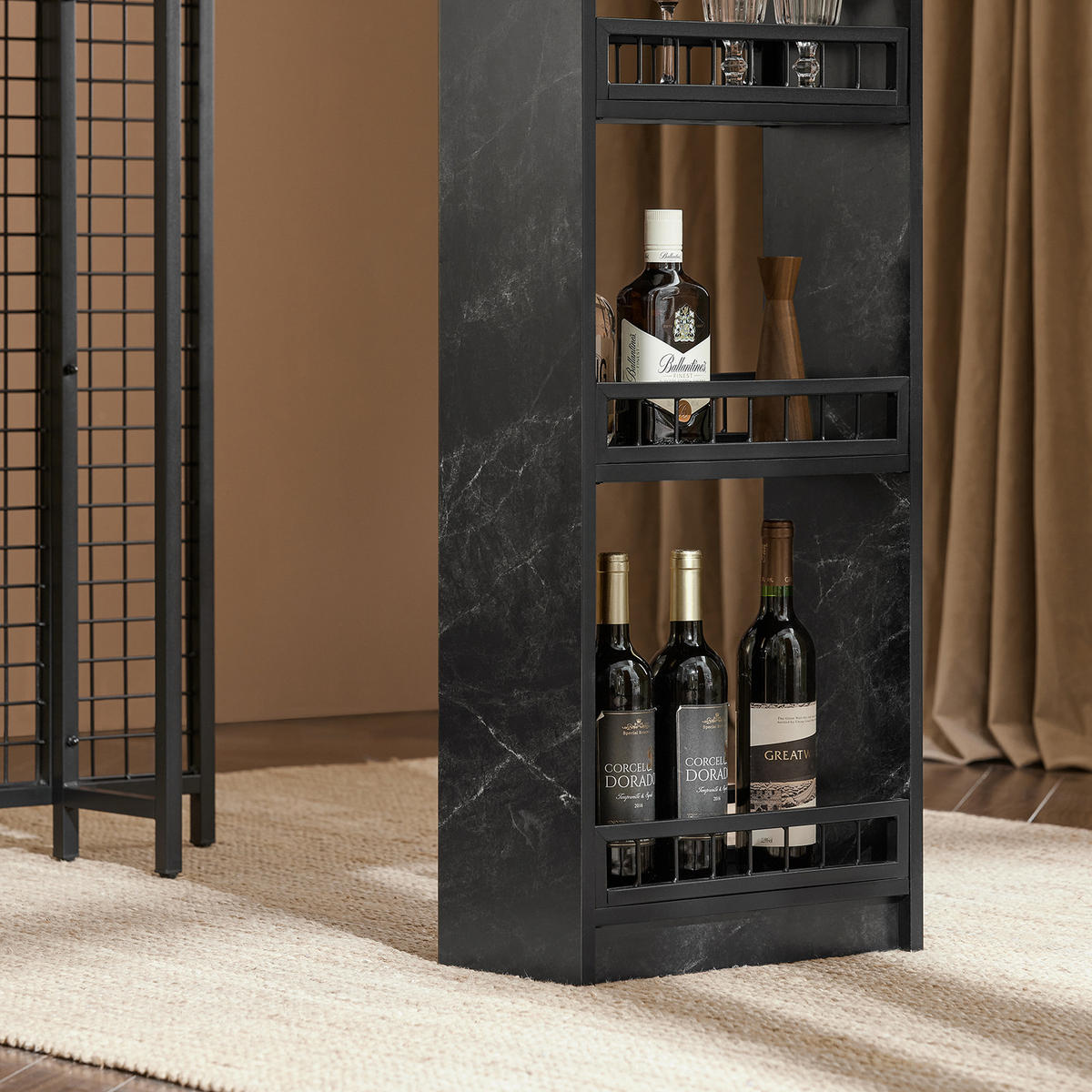 BARTISCH Schwarz - Schwarz, Holzwerkstoff/Metall (120/105/50cm) - SoBuy