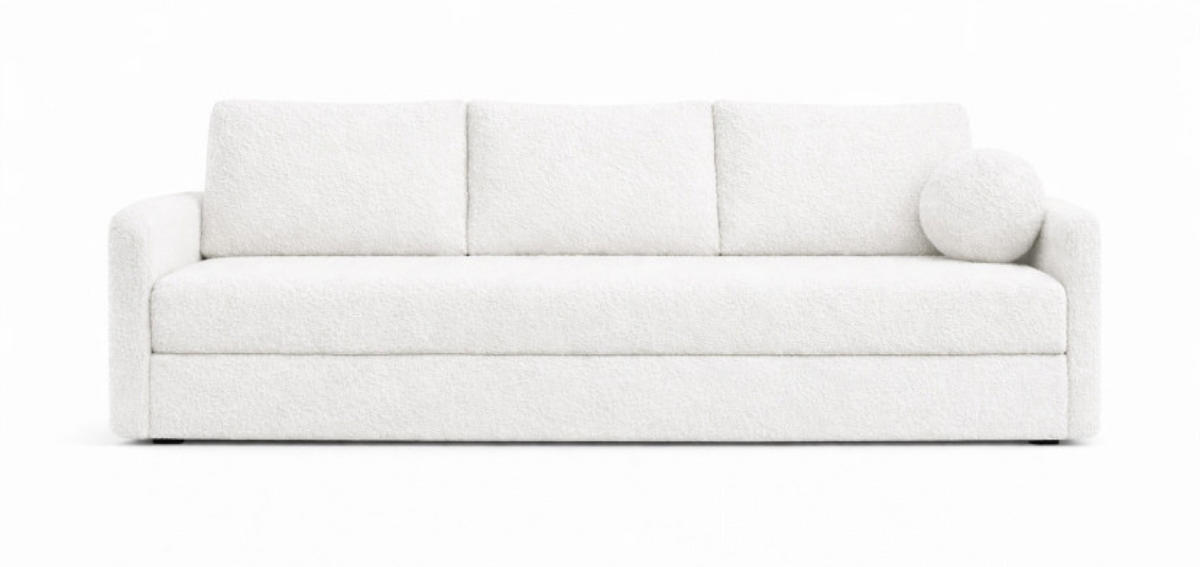 SOFA Weiß SISI Mit Schlaffunktion Boucle - Weiß, Textil (207/90/87cm) - Sepro Meble