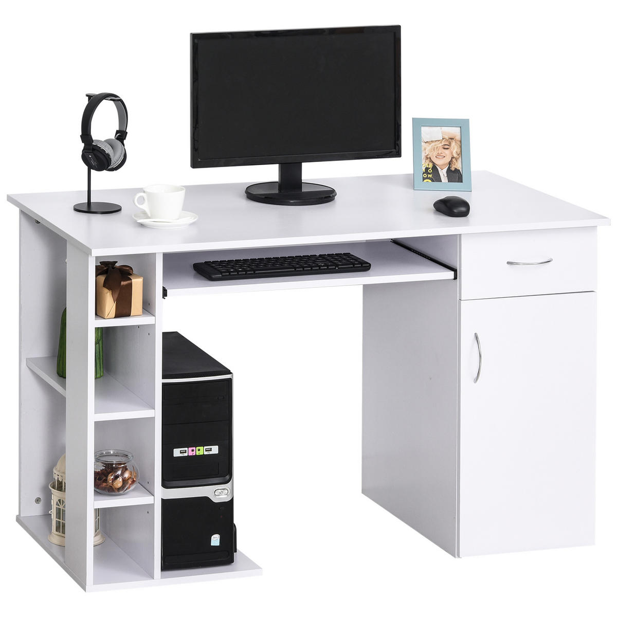 BÜROTISCH Weiß 1 Stück - Weiß, Holzwerkstoff (120/55/74cm) - GiPP