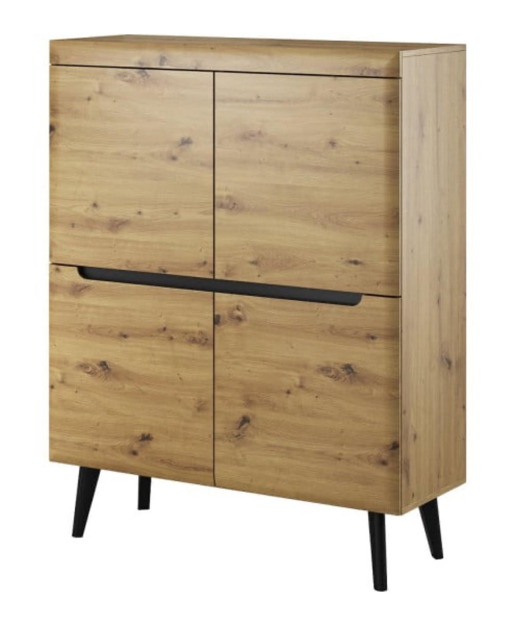 KOMMODE Schwarz NK107 Nordan Artisan Eiche - Multicolor, Holzwerkstoff (107/134/40cm) - Sepro Meble