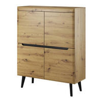 KOMMODE Schwarz NK107 Nordan Artisan Eiche - Multicolor, Holzwerkstoff (107/134/40cm) - Sepro Meble