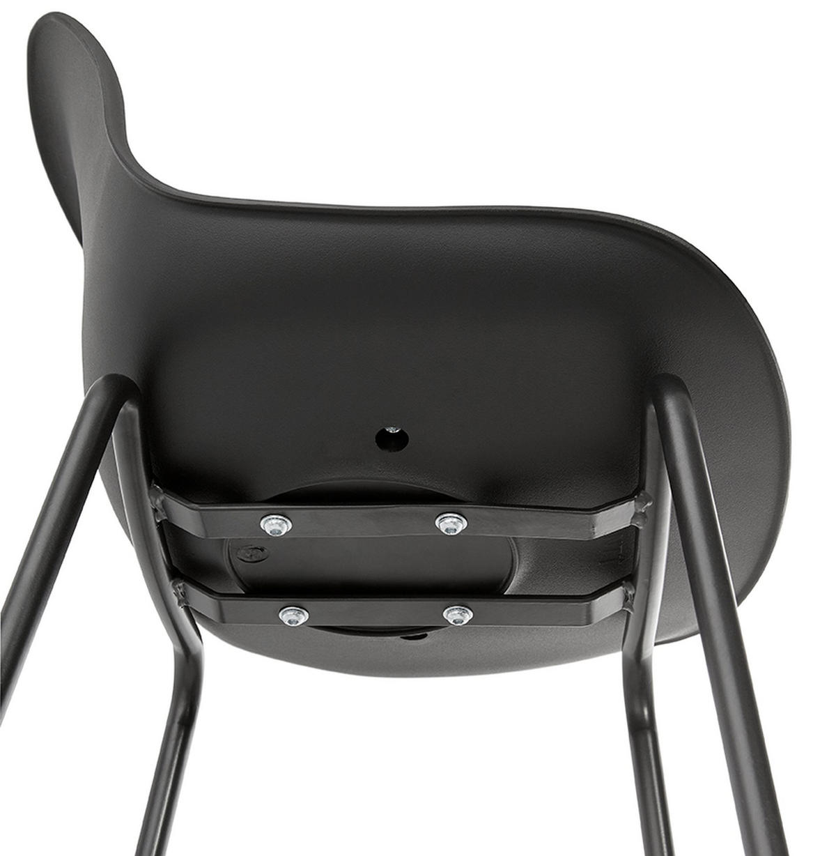 BARHOCKER COOKIE Mini schwarz - Schwarz/Weiß, Metall (41/86/41cm) - Légia Home