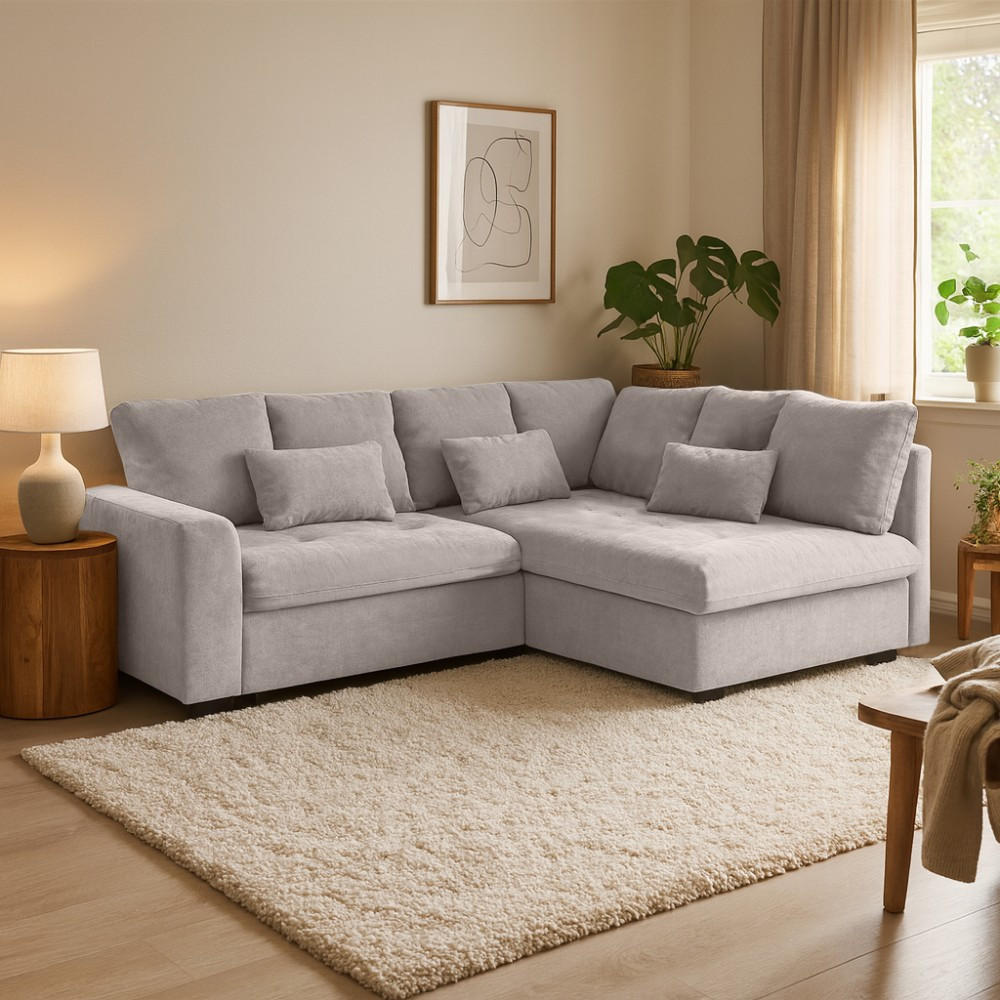 ECKSCHLAFSOFA Ramo mit Bettkasten, Topper gratis, Cappuccino, rechts - Schwarz/Cappuccino, Textil (229/190cm) - Beautysofa