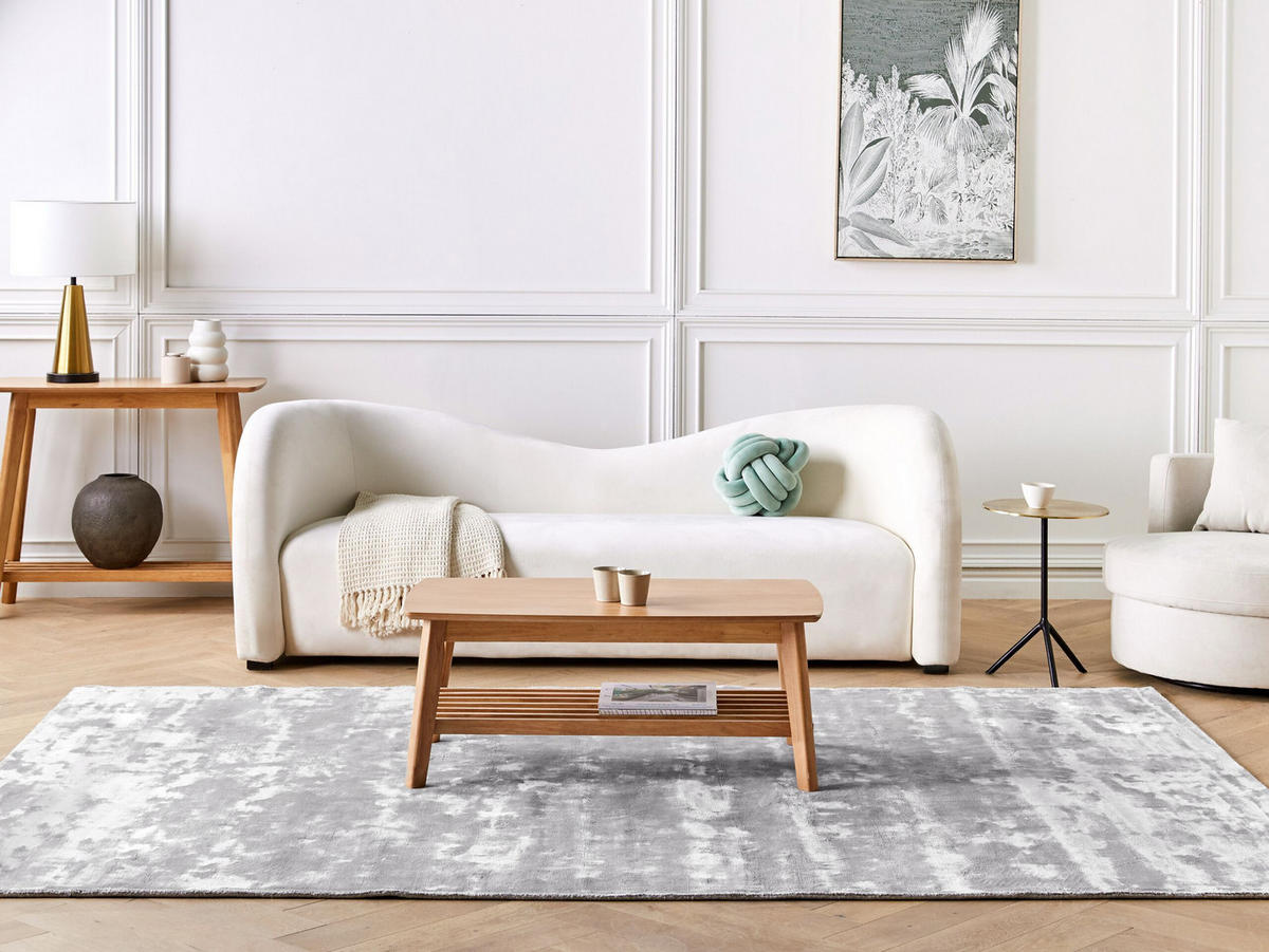 KURZFLOR-TEPPICH Gesi II 300/200 cm - Grau, Naturmaterialien (200/300cm) - Beliani