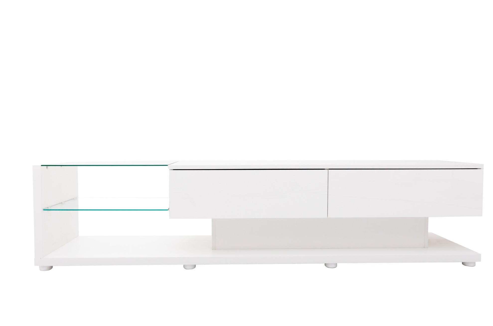 LOWBOARD 170/36/38 cm Weiß aus Spanplatte mit LED-Beleuchtung - Weiß, Holzwerkstoff (36/38/170cm) - OKMYHOME