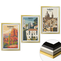 WANDBILDER 3er Set - 40x60 cm Goldrahmen - Ansichten Sedona Sintra Valletta Retro - Goldfarben, Kunststoff (40/60cm) - ArtPrintCave