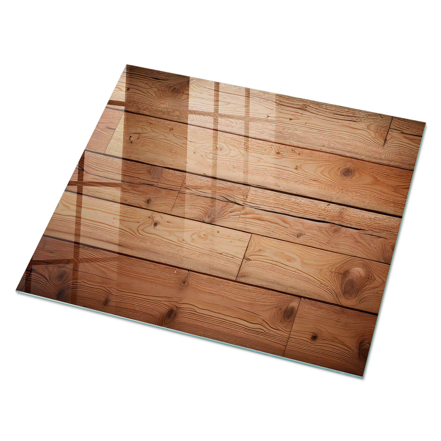 GLASPLATTE 80x60 cm – Holzhintergrund - Braun, Glas (0.4/80/60cm) - ArtPrintCave
