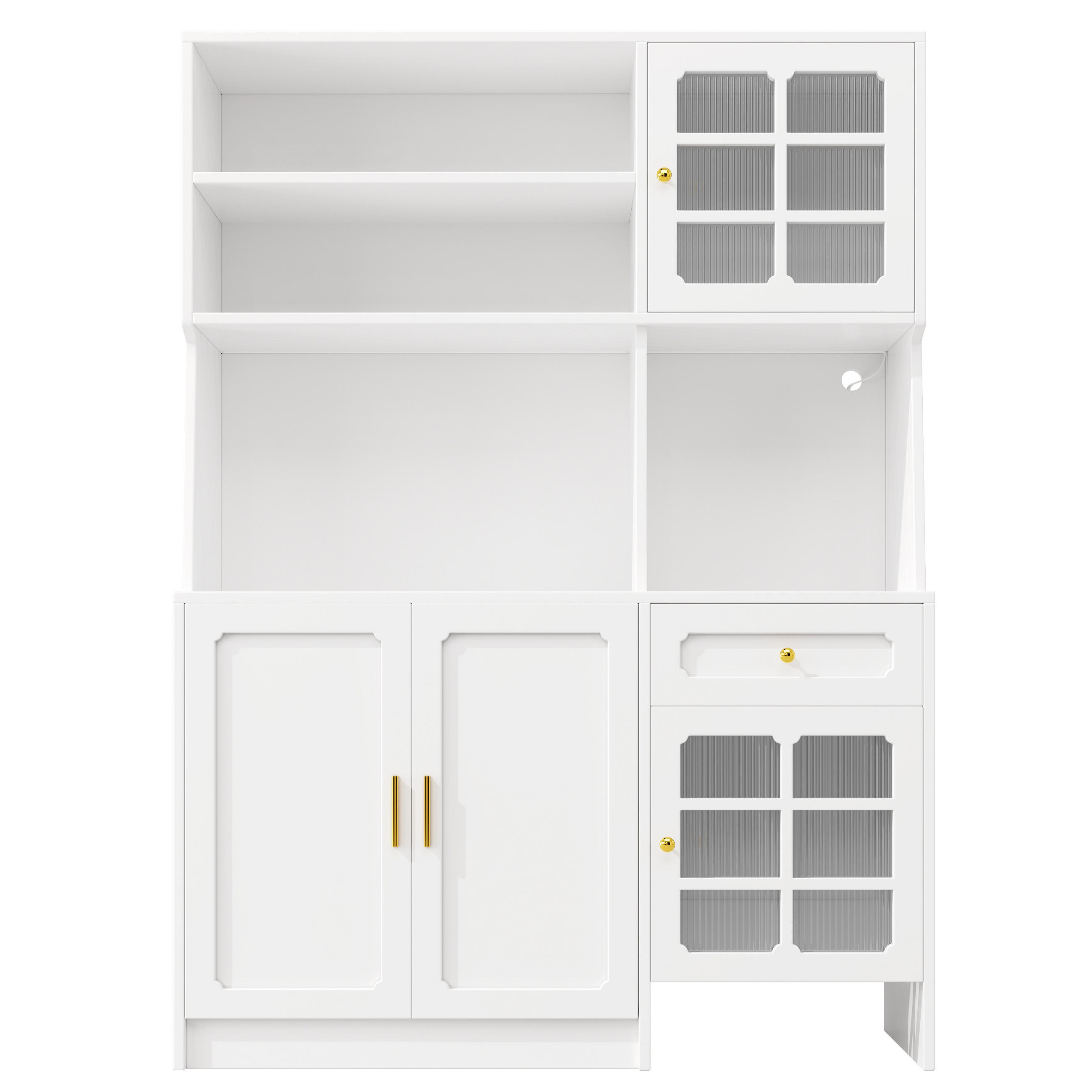 BUFFETSCHRANK Smart Weiß 130/45/180 cm - Weiß, Holz (130/180/45cm) - PANGIVO