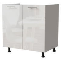 SPÜLENUNTERSCHRANK Essen D8Z/80 Weiß Hochglanz / Weiß Matt 80 / 50 / 82cm - Weiß Hochglanz/Weiß, Holz/Holzwerkstoff (80/82/50cm) - Feldmann-Wohnen