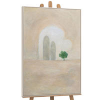 GEMÄLDE Grüner Akzent Schattenfugenrahmen Beige 120x80 cm - Beige, Holz (120/80cm) - YS-art gallery