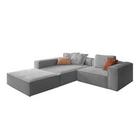 ECKSOFA CARMO Grau Flachgewebe - Schwarz/Grau, Kunststoff/Textil (306/191cm) - KAWOLA
