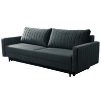 SCHLAFSOFA PALMO, Sofa mit Schlaffunktion und Bettkasten, Farbe: Dunkelgrau, Velourstoff - Dunkelgrau, Textil (220/86/94cm) - Sepro Meble