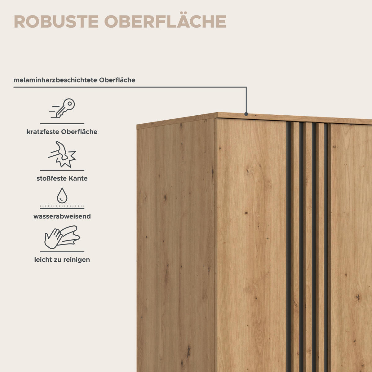 KLEIDERSCHRANKKOMBINATION TOFTA (B/H/T: ca. 240/190/56 cm) in Artisan Eiche Nachbildung/Artisan Eiche Nachbildung - Eiche Artisan, Holzwerkstoff (240/190/56cm)